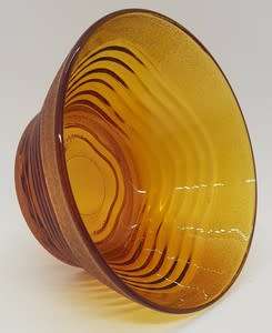 Lot of 6 amber Duralex pudding bowls made in France as per photo