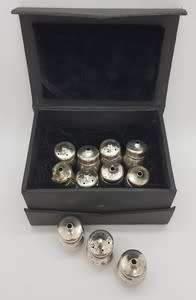 Lot of 11 Miniature EPNS Salt and Pepper Shakers - as per photo