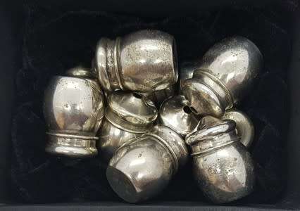 Lot of 11 Miniature EPNS Salt and Pepper Shakers - as per photo