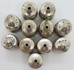 Lot of 11 Miniature EPNS Salt and Pepper Shakers - as per photo