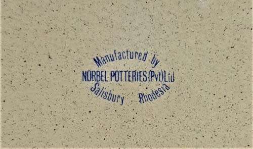 9 Piece Pottery Espresso Set made by Norbel Potteries, Salisbury Rhodesia - as per photo