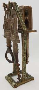 Mayflower Brass Bar Set incl: Corkscrew, Bottle Opener and Nutcracker on Stand as per photo