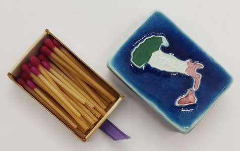 Vintage Miniature Matches with Porcelain Side made in Italy - as per photo