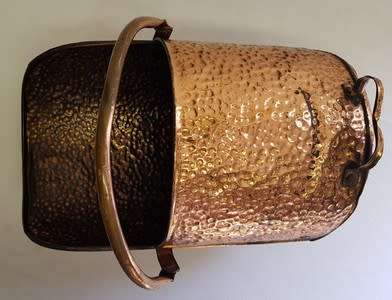 Vintage Hammered Copper Coal Scoop 36 cm - as per photo