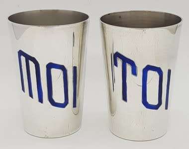 Pair of Silver Plated Shot Glasses made in France - as per photo