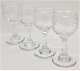 Set of 4 Miniature Stem Glasses 8cm - as per photo