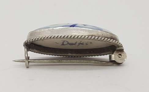 Vintage Dutch Delft Style Brooch - as per photo