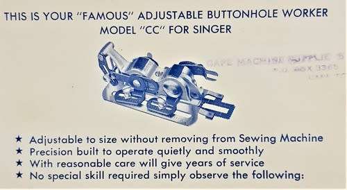 Vintage Famous Buttonhole Worker including components with instructions in original box-as per photo