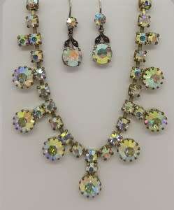 Vintage Costume Jewelry Necklace and Matching Earrings - as per photo