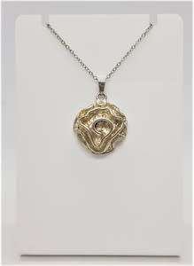 925 Sterling Silver Necklace with Pendant and Matching Ring weight 15,4g Ring Size P as per photo