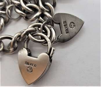 925 Sterling Silver Charm Bracelet weight 35,7g as per photo