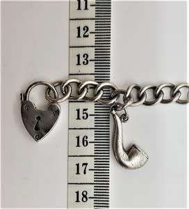 925 Sterling Silver Charm Bracelet weight 35,7g as per photo
