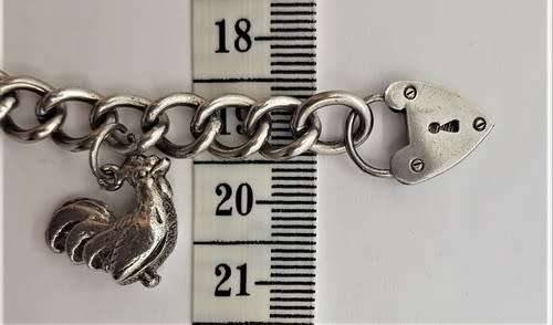 925 Sterling Silver Charm Bracelet weight 35,7g as per photo