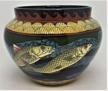 The Foley `Intarsio` Fish Planter made in England - as per photo
