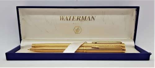 Waterman Paris 18ct Gold -Tipped Fountain Pen and Pencil Set in box - as per photo