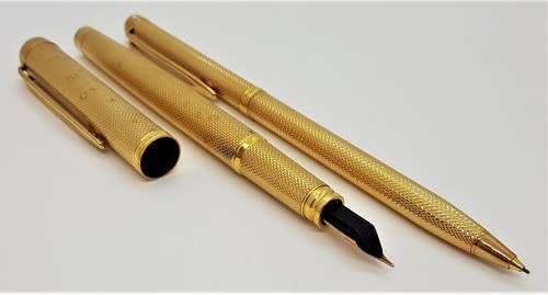 Waterman Paris 18ct Gold -Tipped Fountain Pen and Pencil Set in box - as per photo