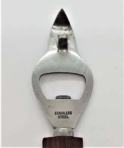 Vintage Stainless Steel Japanese Opener with Wooden Handle - as per photo
