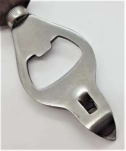 Vintage Stainless Steel Japanese Opener with Wooden Handle - as per photo