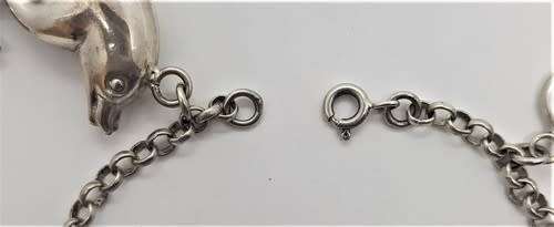 925 Sterling Silver Charm Bracelet  - 26.6g 19.5 cm - as per photo