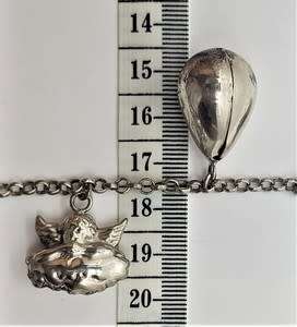 925 Sterling Silver Charm Bracelet  - 26.6g 19.5 cm - as per photo