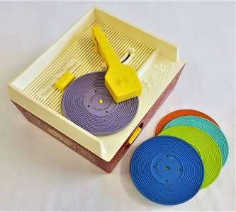Fisher Price `Change a Record Music Box` Record Player made in USA 1971 as per photo