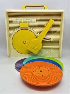 Fisher Price `Change a Record Music Box` Record Player made in USA 1971 as per photo