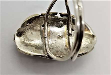 925 Sterling Silver Ring weight 7,6g Size R as per photo