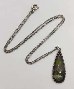 925 Sterling Silver Butterfly Wing Pendant and Chain made by Thomas L Mott weight 5,4g as per photo