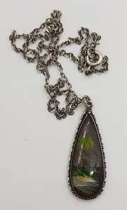 925 Sterling Silver Butterfly Wing Pendant and Chain made by Thomas L Mott weight 5,4g as per photo