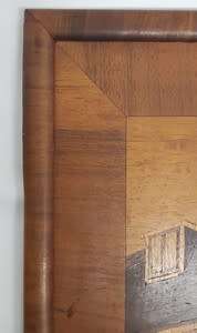 Vintage inlaid wood art 55cm x 45cm as per photo