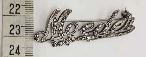 925 Sterling Silver Marcasite Moeder Brooch weight 3.9g as per photo