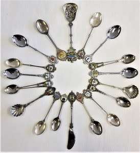 Lot of 18 souvenir spoons from around the world  - as per photo