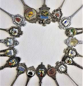 Lot of 18 souvenir spoons from around the world  - as per photo