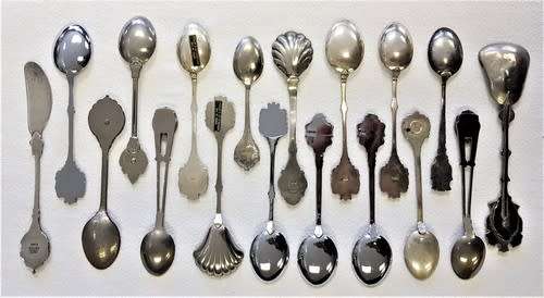 Lot of 18 souvenir spoons from around the world  - as per photo