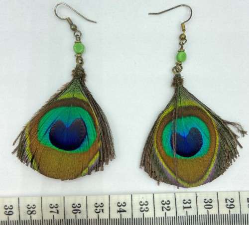Peacock Feather Earrings as per photo