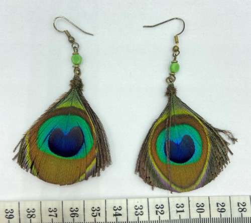 Peacock Feather Earrings as per photo