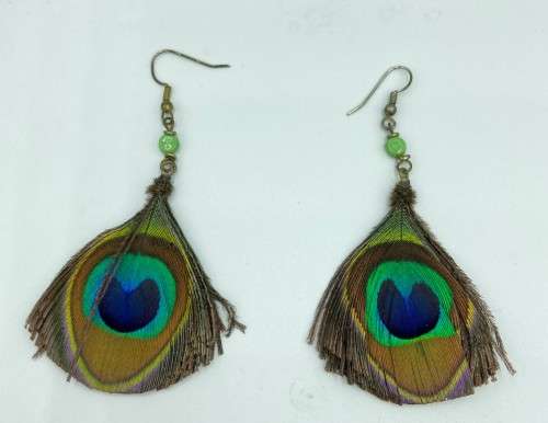 Peacock Feather Earrings as per photo