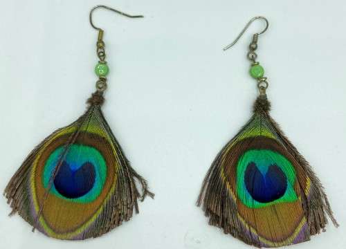 Peacock Feather Earrings as per photo