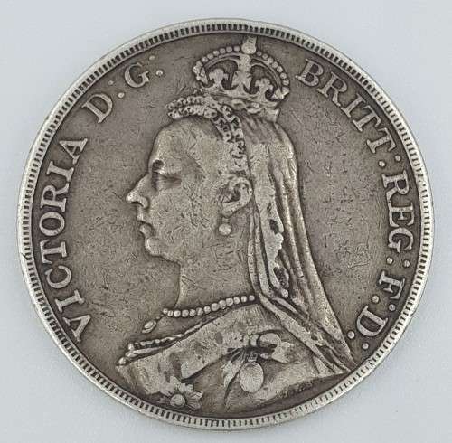 1892 Queen Victoria Sterling Silver Crown weight 28g diameter 38mm as per photo