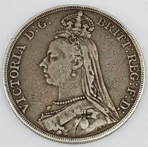 1892 Queen Victoria Sterling Silver Crown weight 28g diameter 38mm as per photo