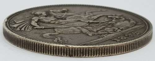 1892 Queen Victoria Sterling Silver Crown weight 28g diameter 38mm as per photo