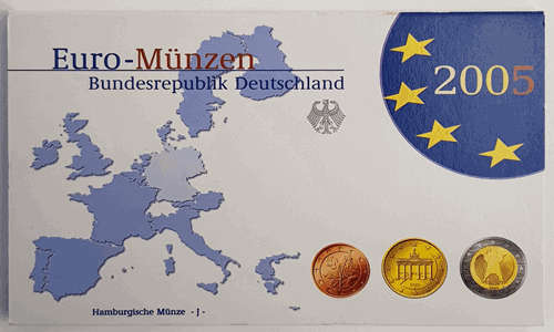 2005 German Coin Set Euro Munzen Bundesrepublik Deutschland as per photo