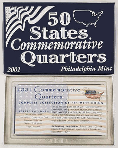 2001 USA 50 States Commemorative Quarters Philadelphia Mint as per photo