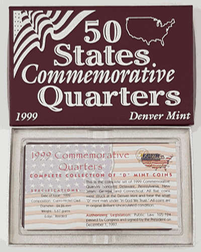 1999 USA 50 States Commemorative Quarters Denver Mint as per photo