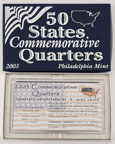 2003 USA 50 States Commemorative Quarters Philadelphia Mint as per photo