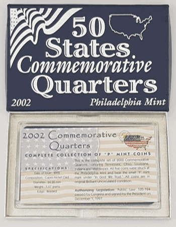 2002 USA 50 States Commemorative Quarters Philadelphia Mint as per photo