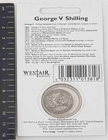 WWI George V Shilling - Reproduction as per photo