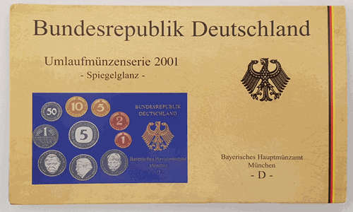 2001 Bundersrepublik Deutschland Coin Set - Germany - D as per photo