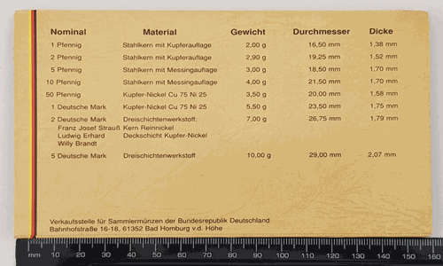 2001 Bundersrepublik Deutschland Coin Set - Germany - D as per photo