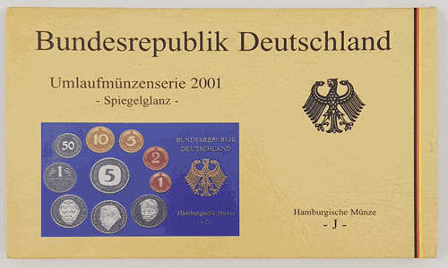 2001 Bundersrepublik Deutschland Coin Set - Germany - J as per photo